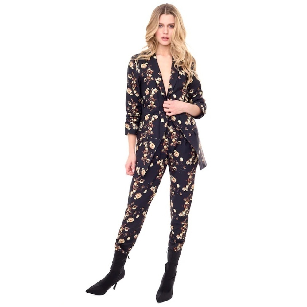 Floral Black Women's Blazer Jacket - Brand